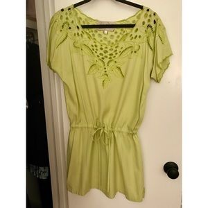 Rory Beca Chartreuse Eyelet Dress